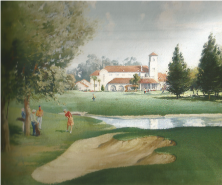 Ilustración histórica de la sede del Olivos Golf Club