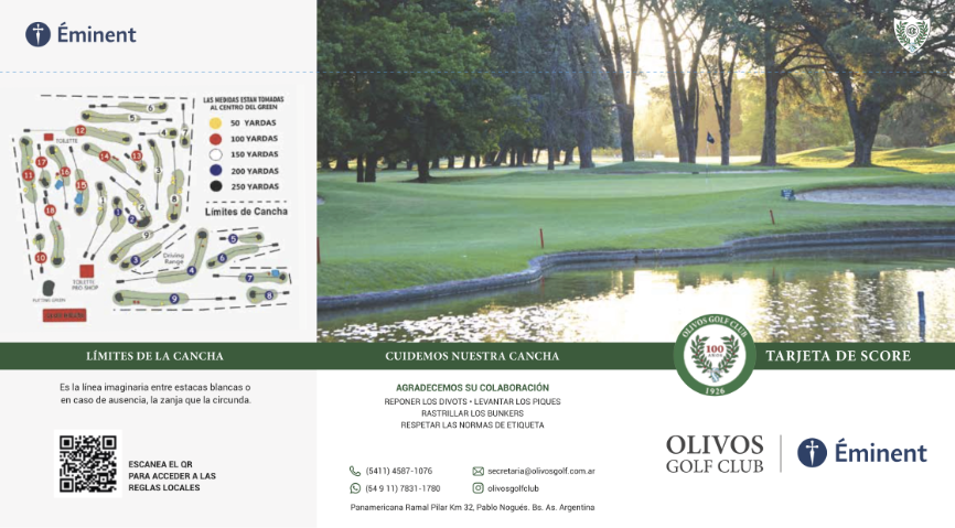 Frente de la tarjeta de score
